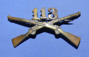 WWI 113th Infantry Regiment Officer's Collar Insignia