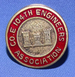 WWI Co E 104th Engineers Association Lapel Button