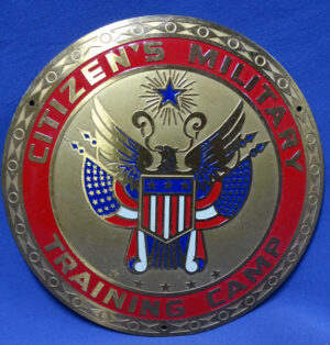 WWII Citizen's Military Training Camp Brass Painted Plaque