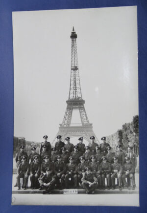 WWII Photo Postcard German Soldiers At The Eiffel Tower