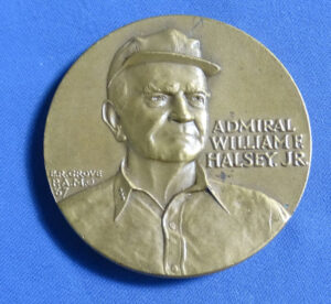 Admiral William Halsey Jr Guadalcanal Commemorative 1-3/4 inch Table Medal