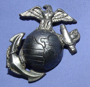 WWII Marine Corps USMC Enlisted Man's Visor Hat Eagle Globe & Anchor