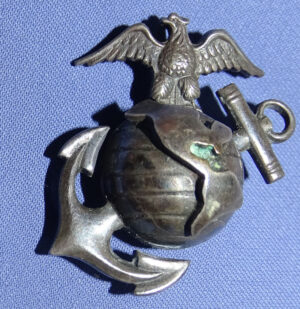 WWII USMC Officer's Sterling EG&A Collar Insignia