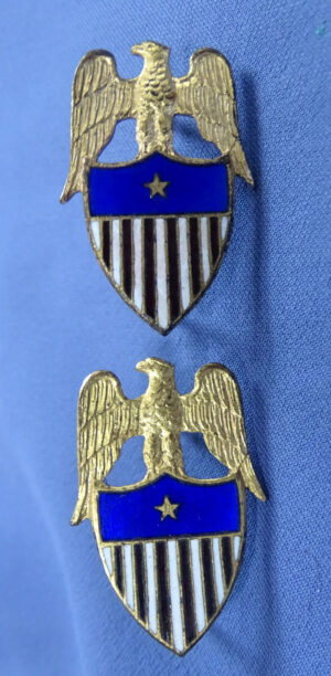 Pair WWII Aide To Brigadier General Shirt Size Collar Insignia
