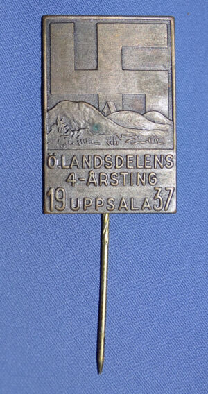 Swedish Nazi Party O Landsdelens 4-Arsting Uppsala 1937 Badge