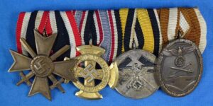 Third Reich Four Place Medals Bar