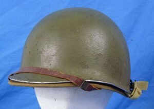 Front Seam, Fixed Bale, M1 Combat Helmet with Hawley Liner