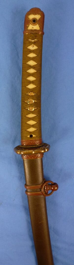 Signed 17th Century Edo Period Japanese Katana in WWII Army Officer Shin Gunto Mounts