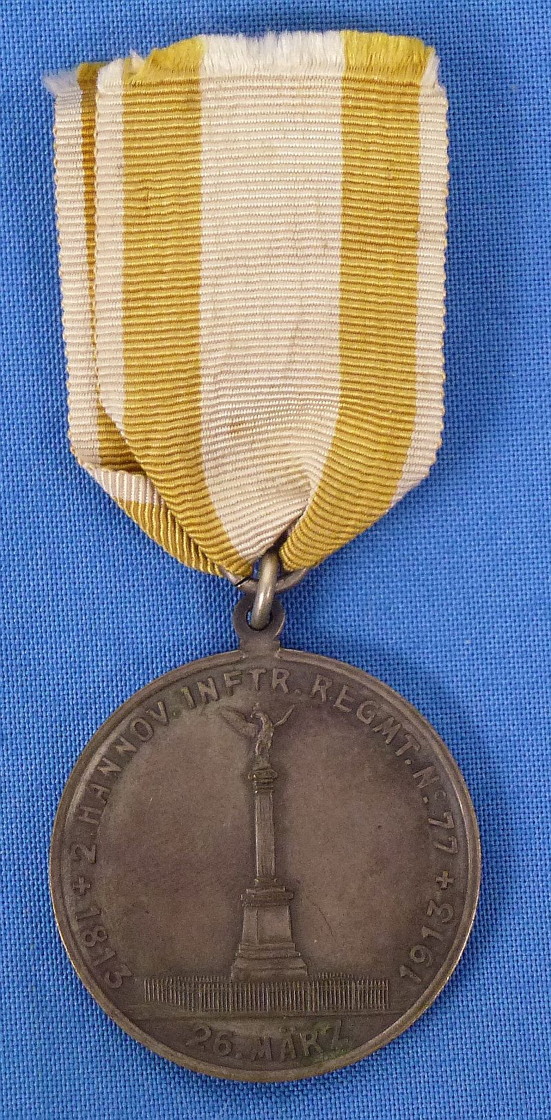 1913 Prussian Centenary Medal for Hanoverian Infantry Regiment No. 77 - Image 2