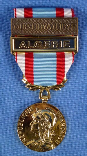 French North Africa Security and Order Operations Commemorative Medal with Bars "OUP LIBYA/LIBYE" and "ALGERIE"