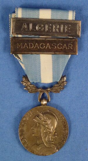 French Colonial Medal with Bars "ALGERIE" (Algeria) and "MADAGASCAR"