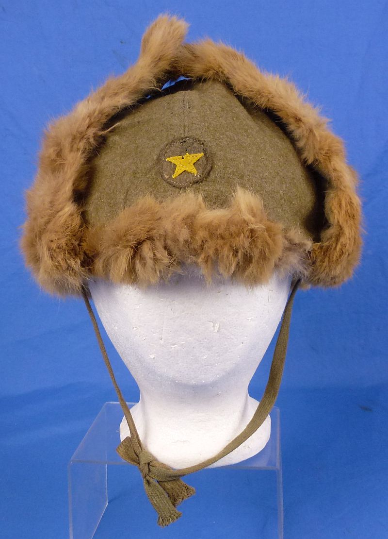WWII Japanese Army Cold Weather Fur Cap - Image 2