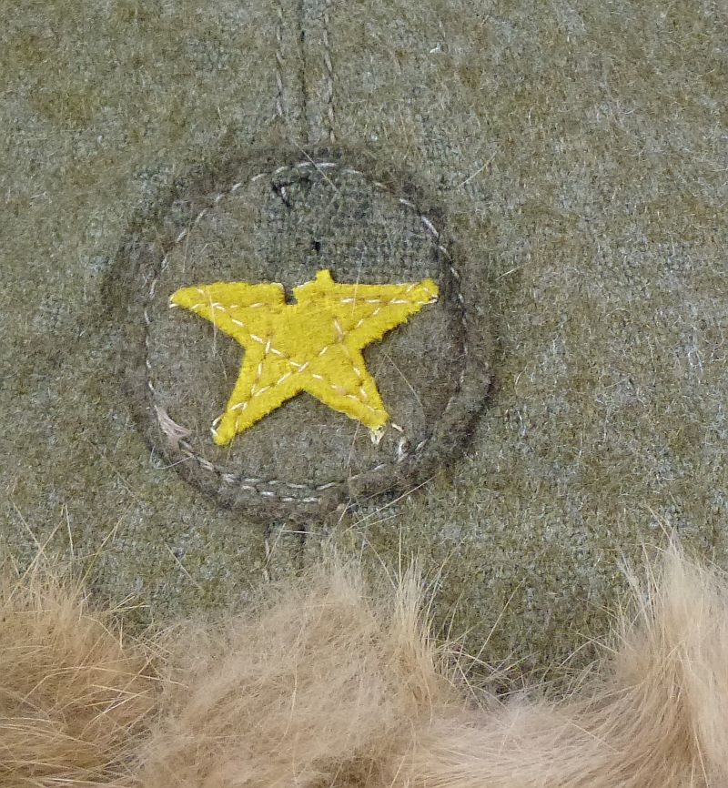 WWII Japanese Army Cold Weather Fur Cap - Image 3
