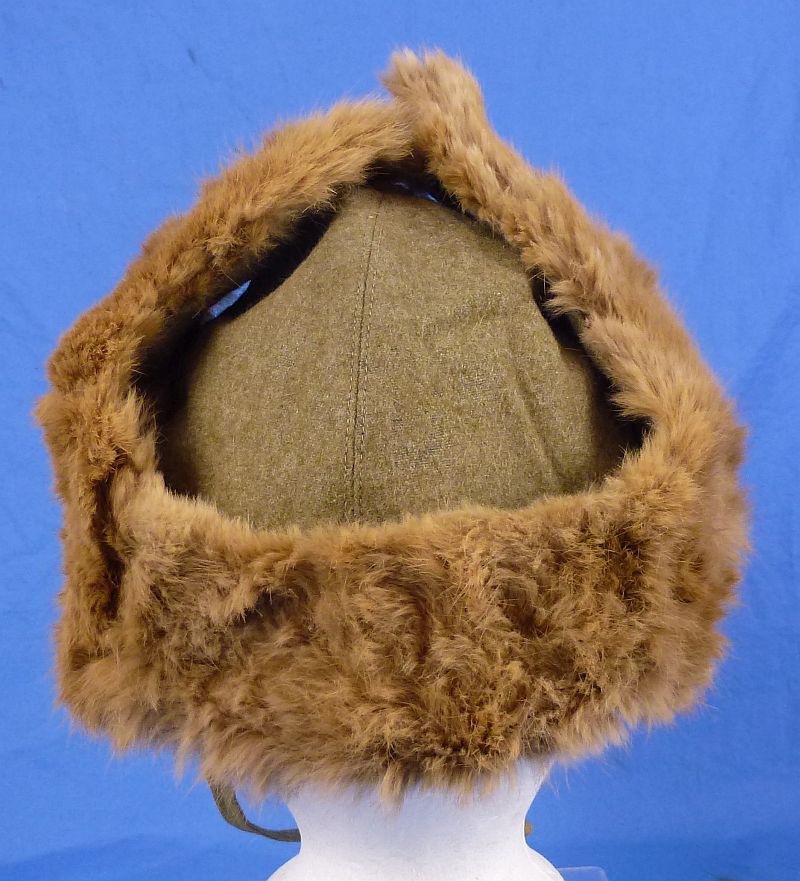 WWII Japanese Army Cold Weather Fur Cap - Image 5