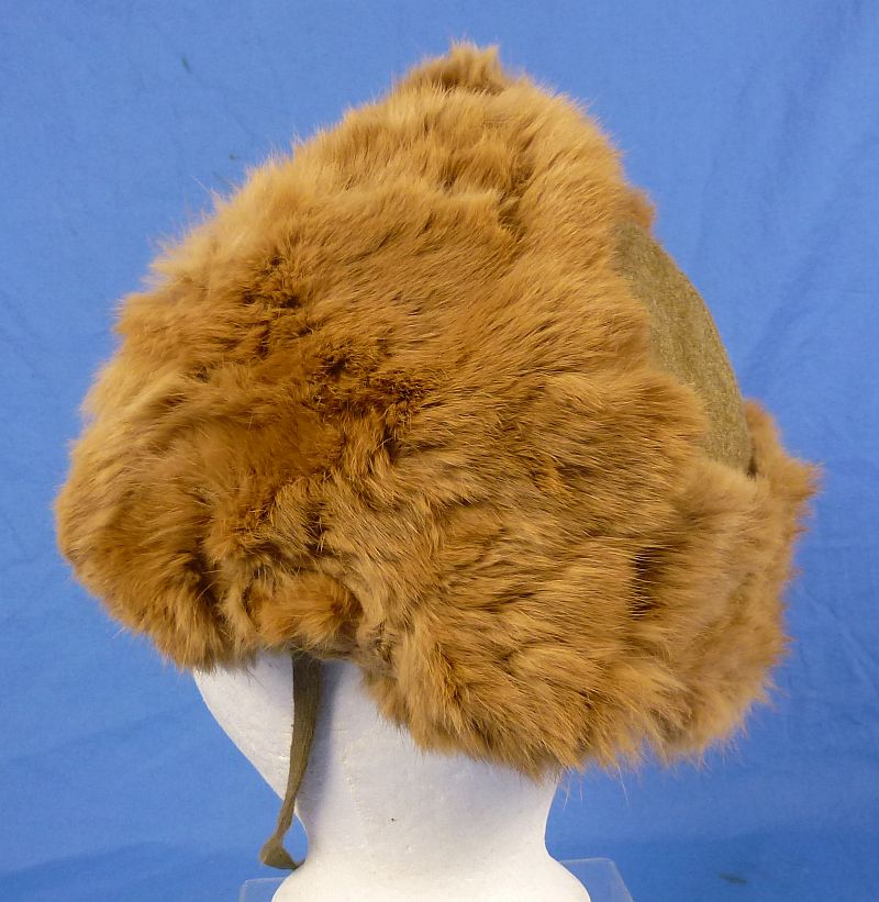 WWII Japanese Army Cold Weather Fur Cap - Image 6