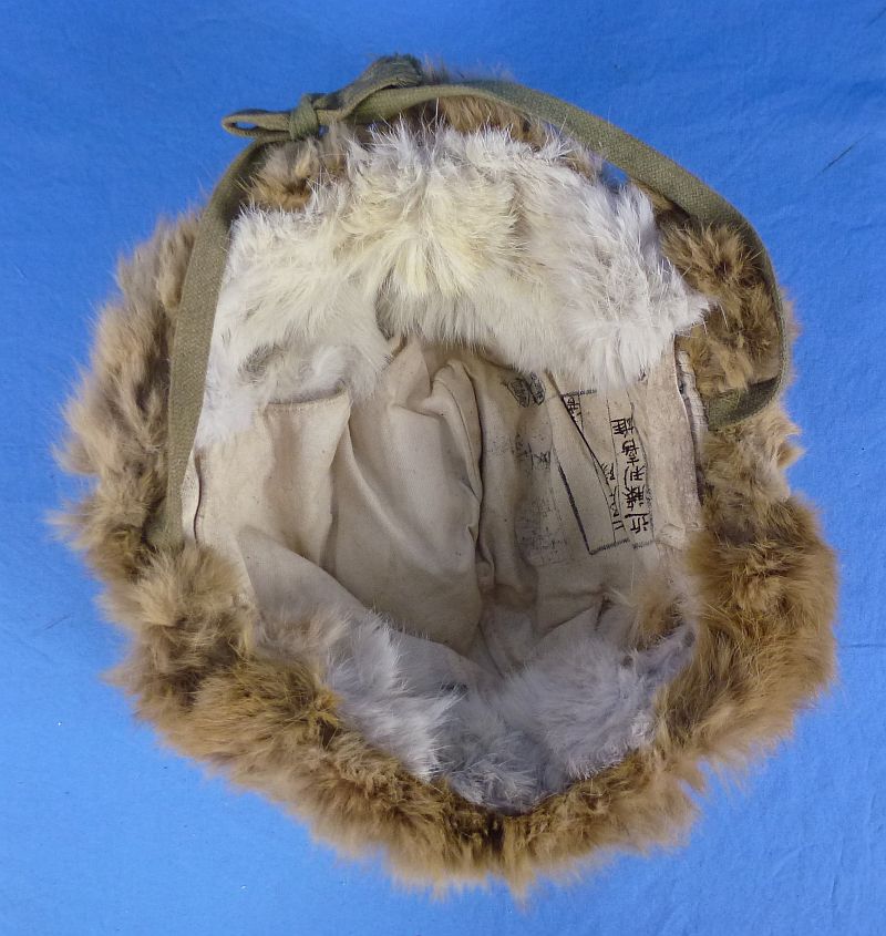 WWII Japanese Army Cold Weather Fur Cap - Image 8