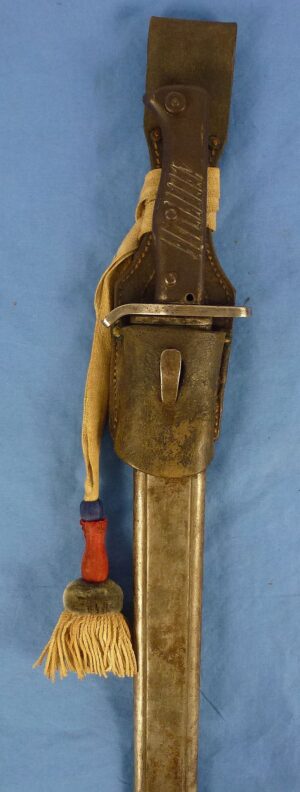 WWI German Ersatz Sawback Bayonet with Frog and Portepee
