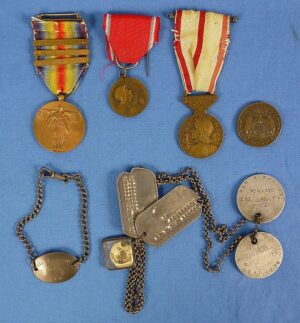 WWI Medals and Dog Tags Group