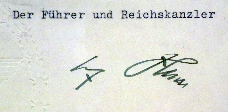 1937 German Army Retirement Document Signed by Adolf Hitler, Von Blomberg and Von Fritsch - Image 5