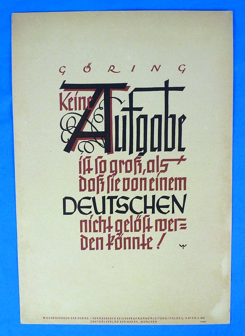 Five NSDAP Weekly Quotation Posters - Image 4
