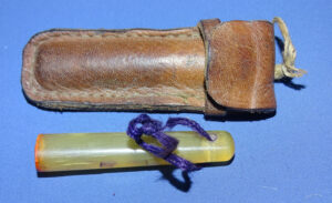 WWII Japanese Personal Signature Chop In Leather Case