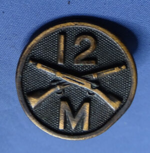 WWI Co M 12th Infantry Regiment Collar Disk
