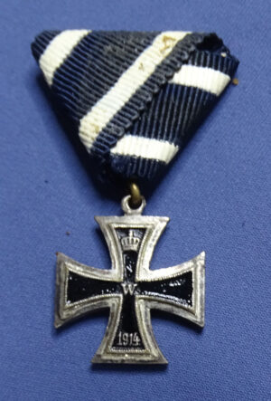 1914 Iron Cross Second Class Miniature - Austrian Fold Ribbon