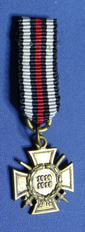 WWI German War Merit Cross With Swords Miniature Medal