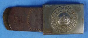 WWI Prussian EM/NCO Buckle on 1915 Dated Leather Tab