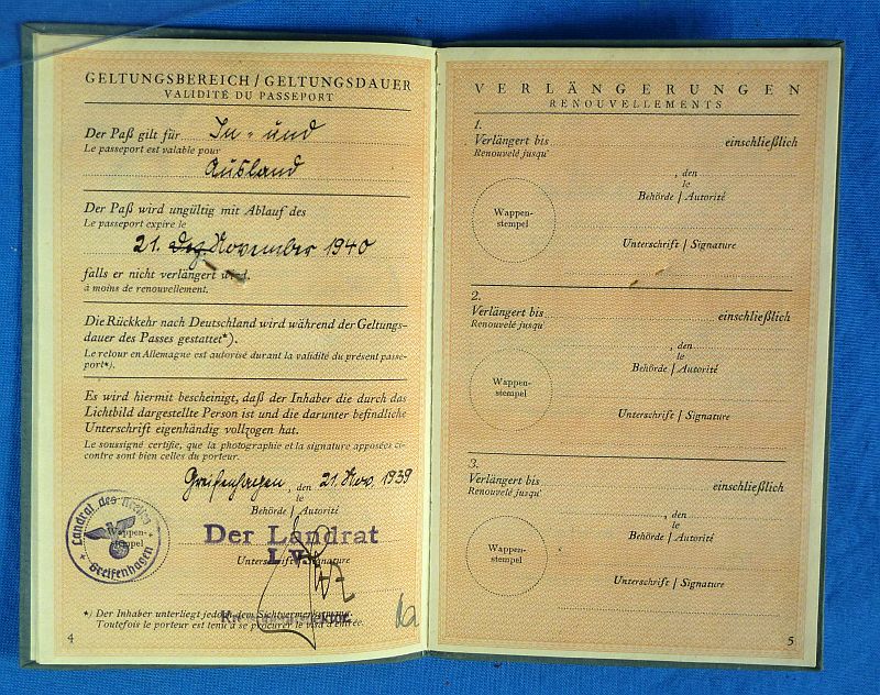 1939 Dated Fremdenpass - Image 4