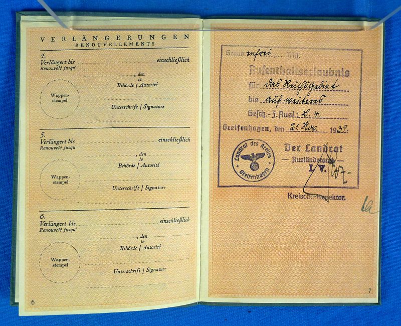 1939 Dated Fremdenpass - Image 5