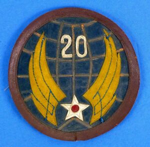 Large Leather Twentieth Air Force 5-1/4 inch Flight Jacket Patch