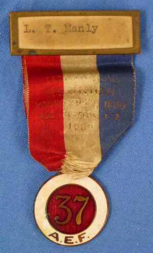 Named 1929 37th Division Reunion Medal