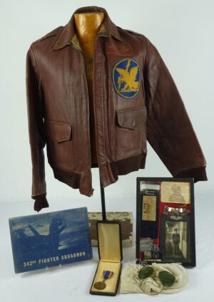 Named WWII Southwest Pacific Fighter Pilot Group with an Australian Made A-2 Flight Jacket