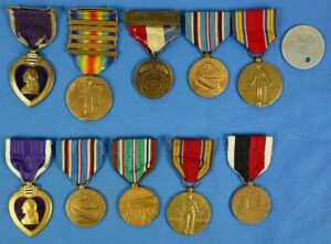 WWI and WWII Father and Son Purple Heart Medals Groups