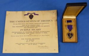 Cased WWII U.S. Navy LCI 222 Purple Heart with Citation Document