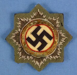 Army / Waffen SS Cloth German Cross in Gold by Hermann Schmuck & Cie.