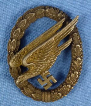 WWII Luftwaffe Paratrooper Badge Lacking Pin and Catch by G.H. Osang