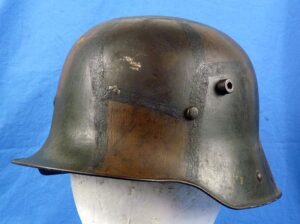 Rare Named Size 68 WWI German Camouflaged M1916 Combat Helmet by Körting & Mathiesen
