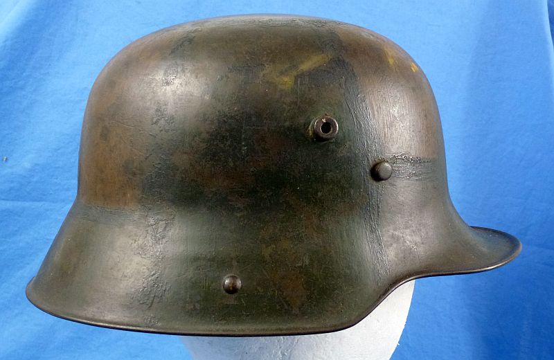 Rare Named Size 68 WWI German Camouflaged M1916 Combat Helmet by Körting & Mathiesen - Image 3