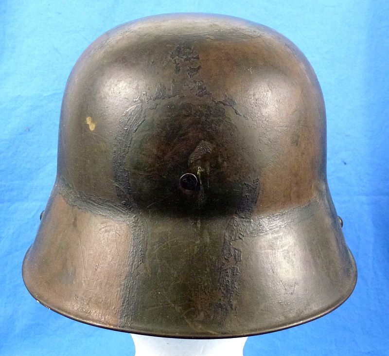 Rare Named Size 68 WWI German Camouflaged M1916 Combat Helmet by Körting & Mathiesen - Image 4