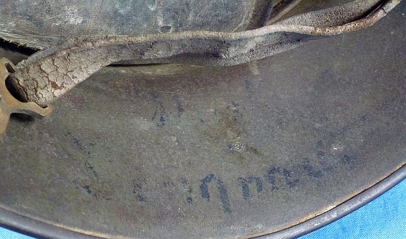 Rare Named Size 68 WWI German Camouflaged M1916 Combat Helmet by Körting & Mathiesen - Image 9
