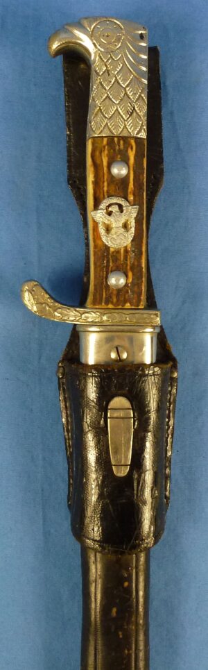Unslotted Double Marked Police Dress Bayonet by Alexander Coppel with Frog