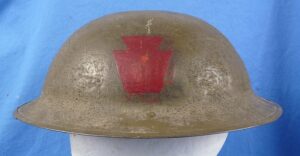 Attributed WWI British Brodie Helmet with Painted 28th Division Insignia