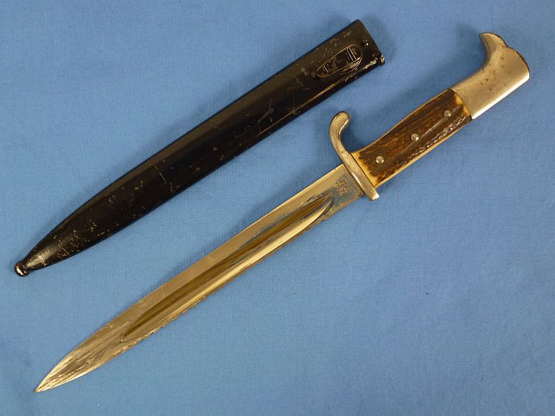WWI Imperial German Stag Grip M1898 Sawback Dress Bayonet by WKC - Image 2