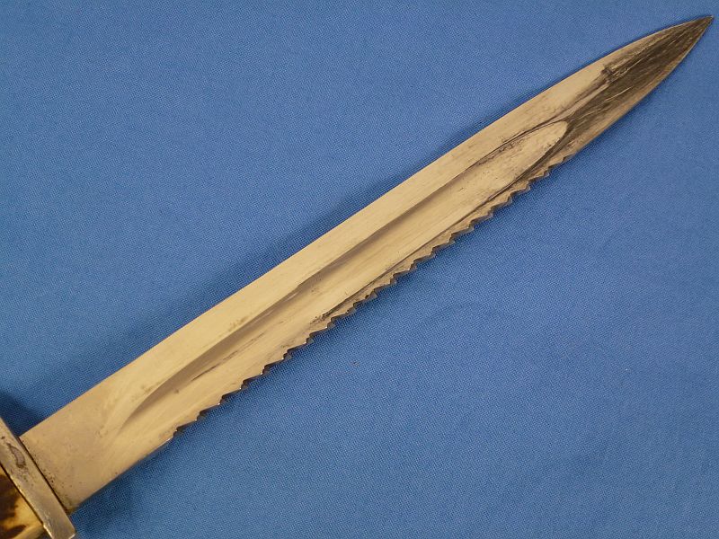 WWI Imperial German Stag Grip M1898 Sawback Dress Bayonet by WKC - Image 5