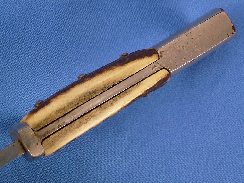 WWI Imperial German Stag Grip M1898 Sawback Dress Bayonet by WKC - Image 9
