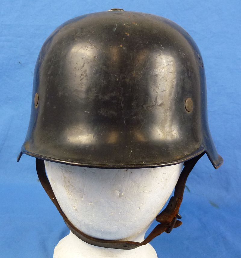 Double Decal German Model 1934 Fire Police Helmet - Image 2