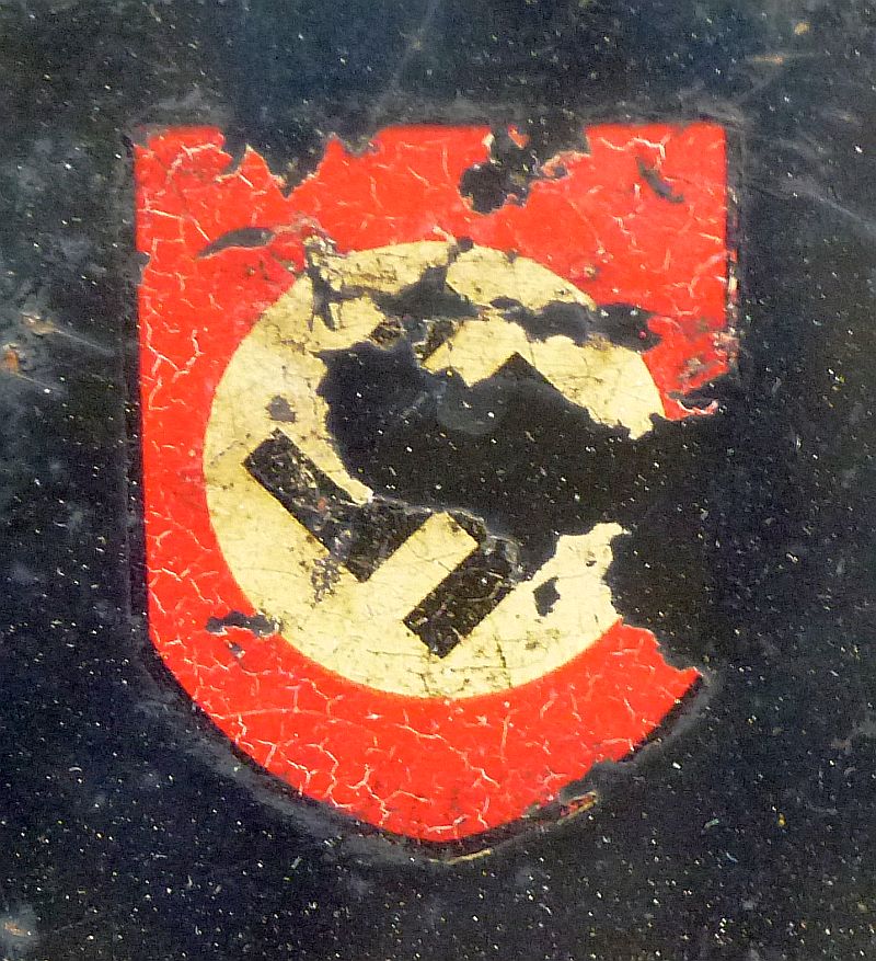 Double Decal German Model 1934 Fire Police Helmet - Image 7