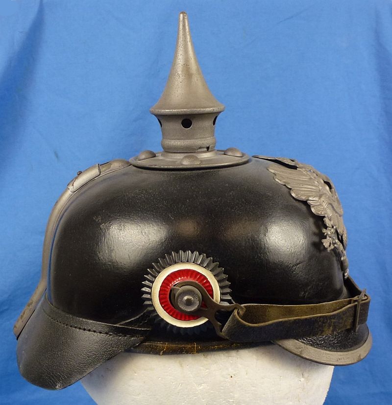 Named, 1915 Dated, and Unit Marked Imperial Prussian EM/NCO Pickelhaube - Image 3